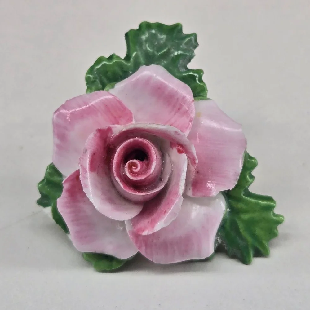 Vintage Royal Adderley Women's Brooch England China Pink Rose Floral Pin